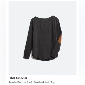 Pink Clover Button Back Brushed Knit Top